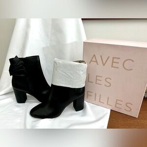 NWT Avec Les Filles Womens remi Closed Toe Ankle Fashion, Black Lamba, Size 11m